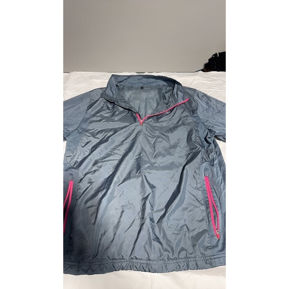 Nike Golf Womens Lightweight Windbreaker Jacket Blue Pink Half Zip Medium